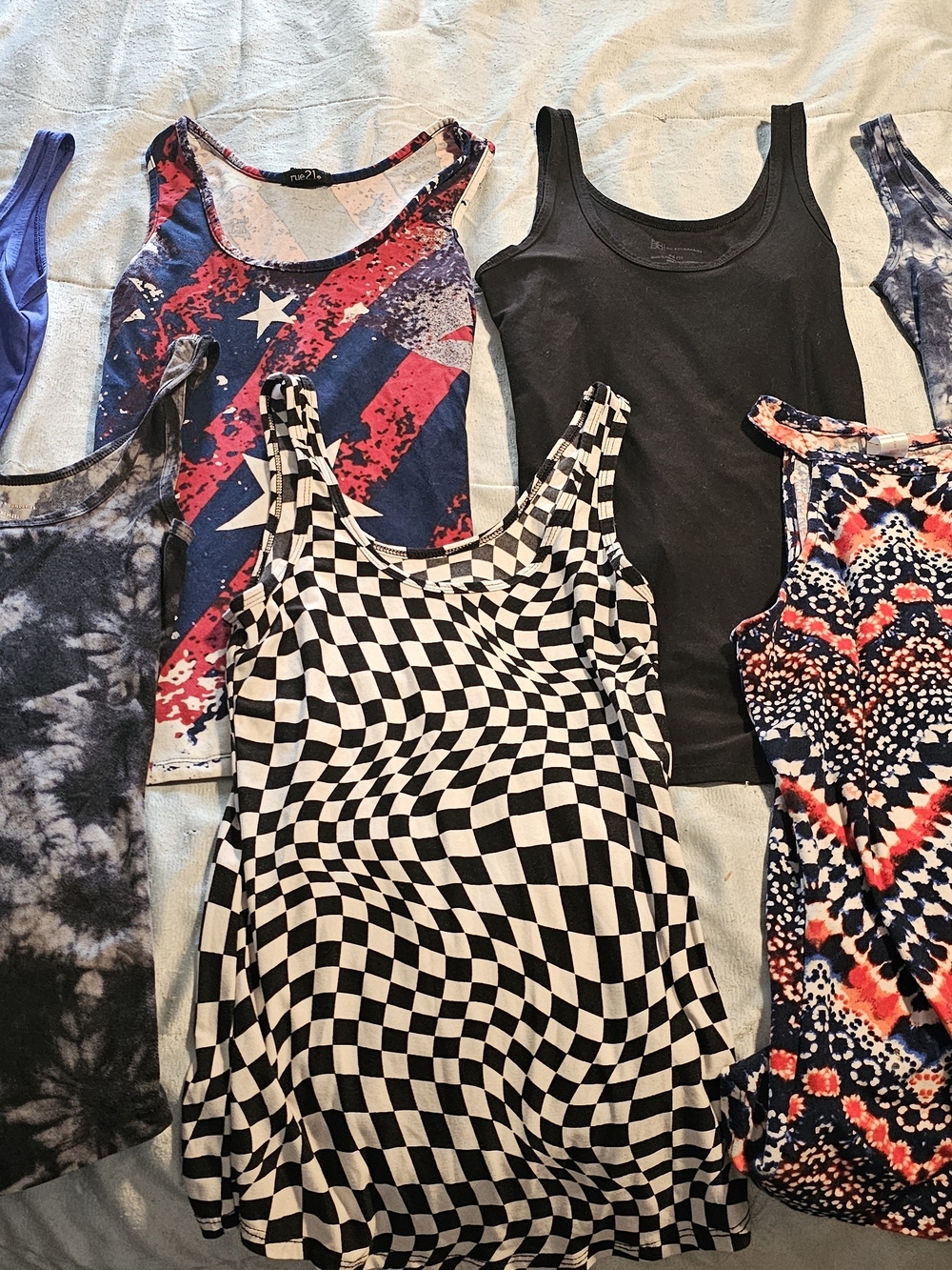 Assorted Women's Tank Tops - Black & Multi-Color Patterns